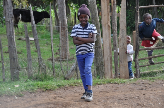 Small happy village boy in Kenya