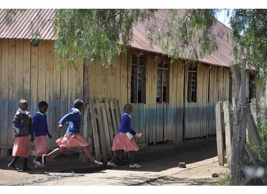 kenyan school girls in uniforms